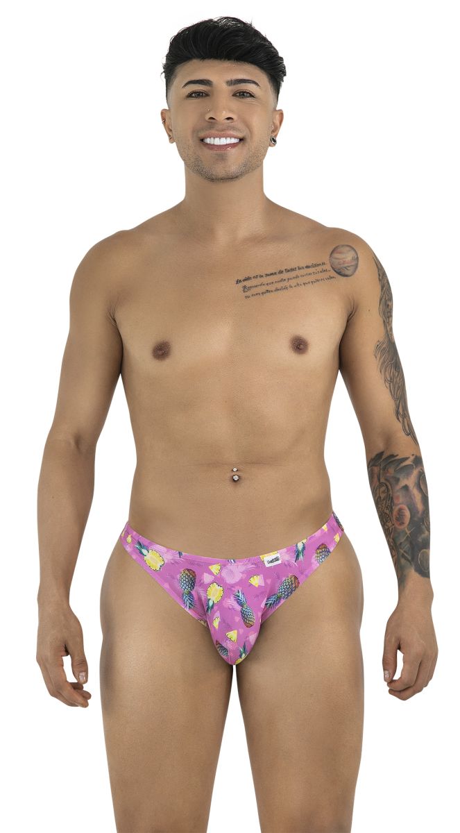 CandyMan 99923 Mens Vacation Energy Bikini Underwear Printed Pink