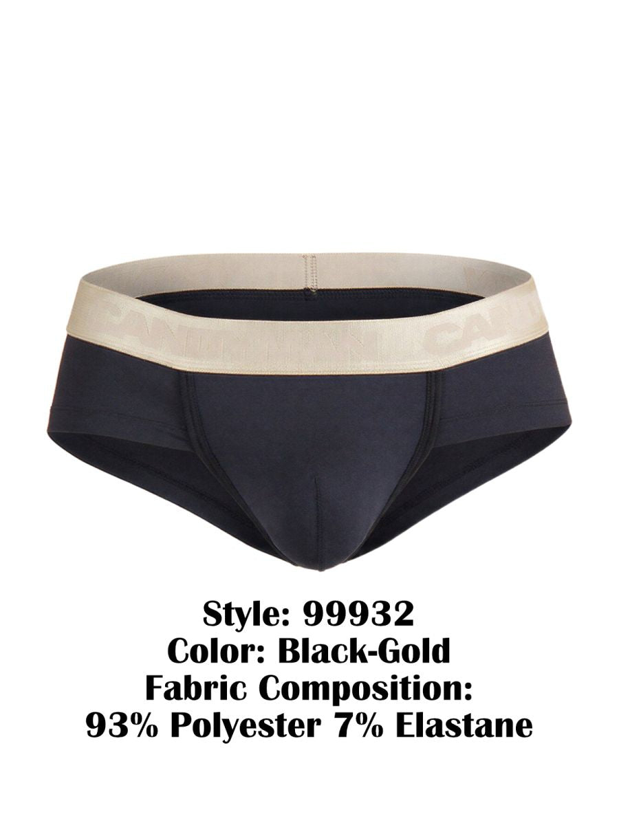 CandyMan 99932 Mens Supportive & Refined Briefs Black Gold
