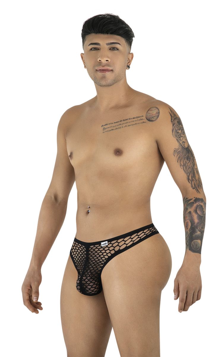 CandyMan 99963 Mens Sexy Fishnet Thong Black