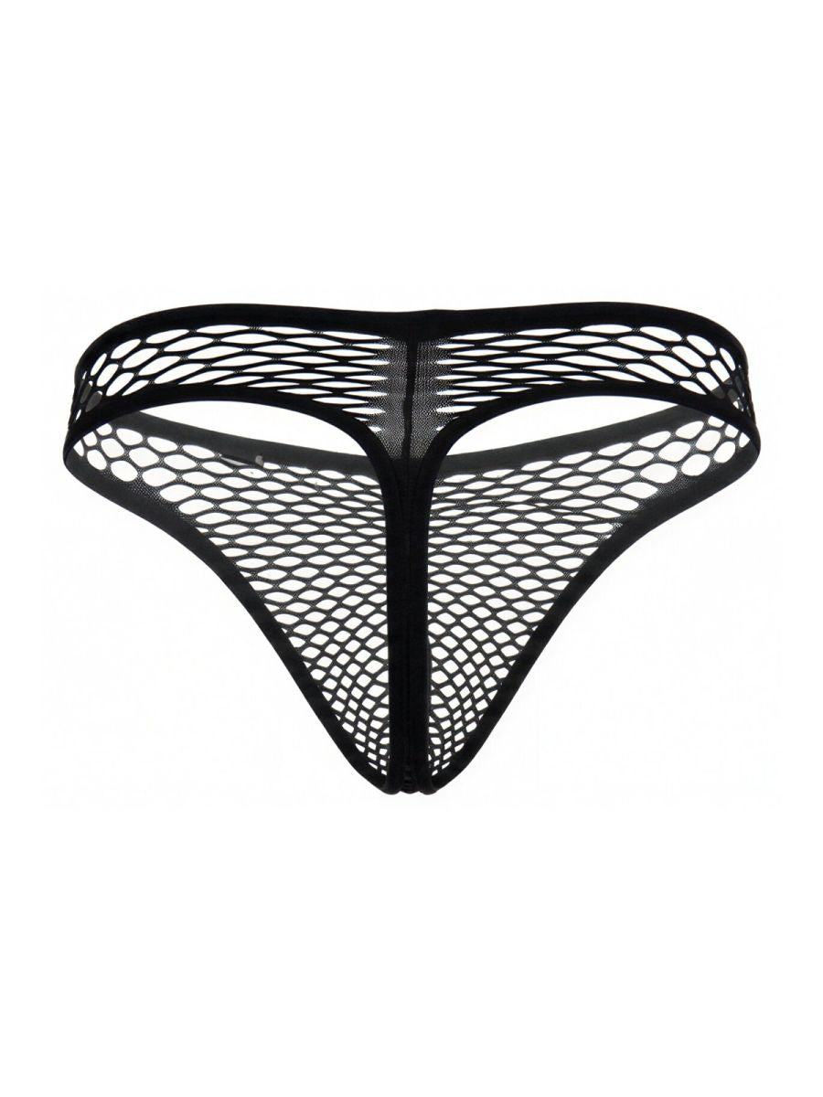 CandyMan 99963 Mens Sexy Fishnet Thong Black