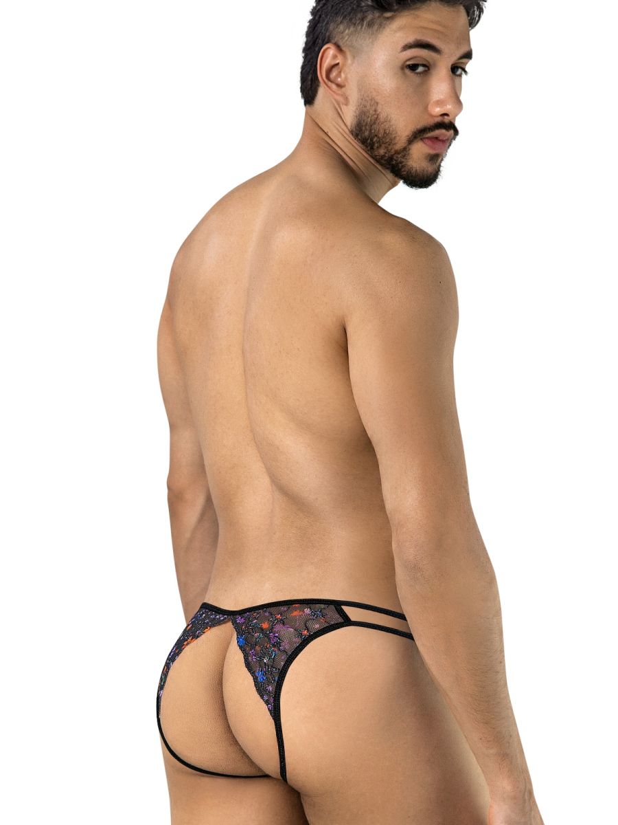 CandyMan 99977 Mens Printed Mesh Unleash Your Bold Style Jockstrap Black