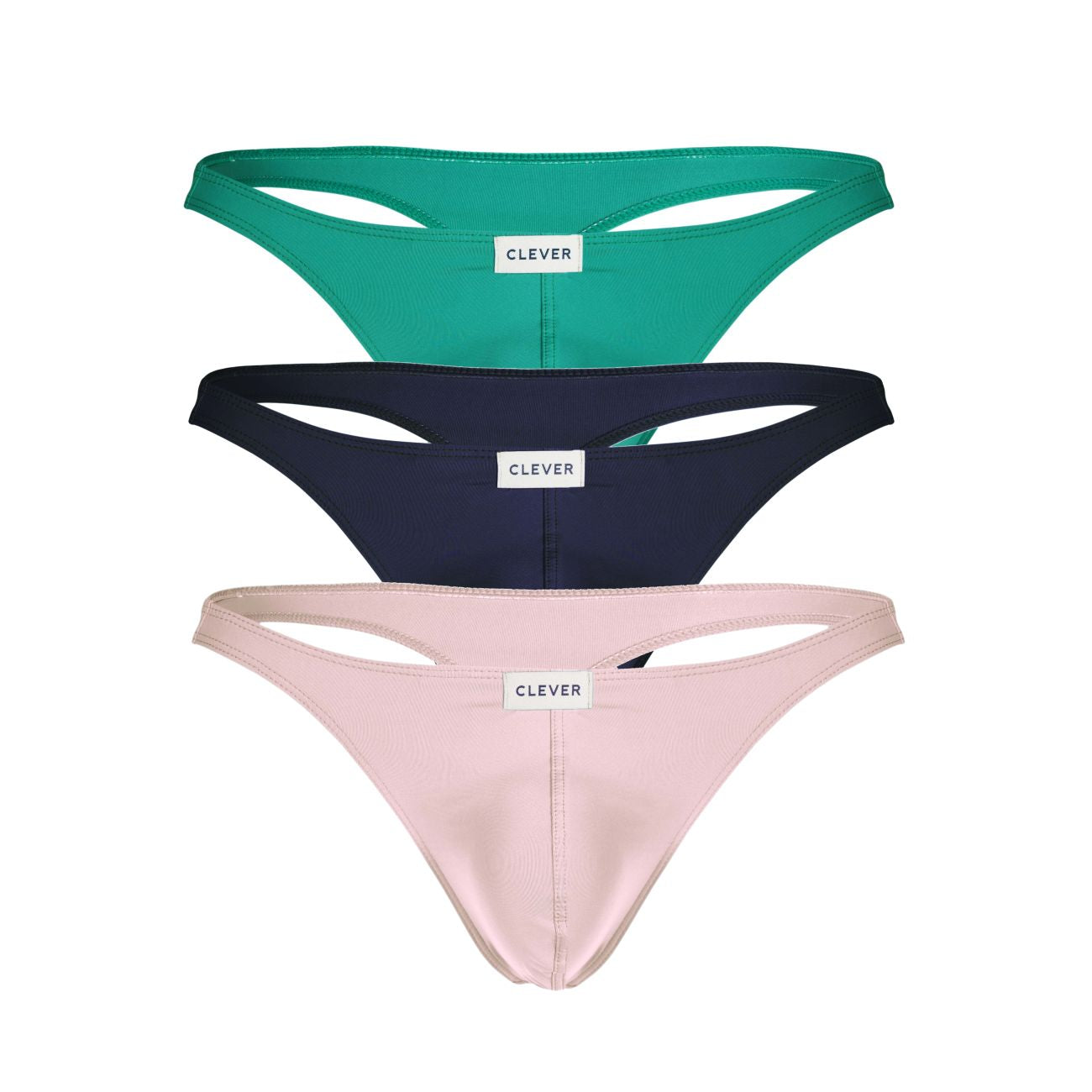 Clever 100007 3PK Australian Latin Thongs Green-Pink-Blue