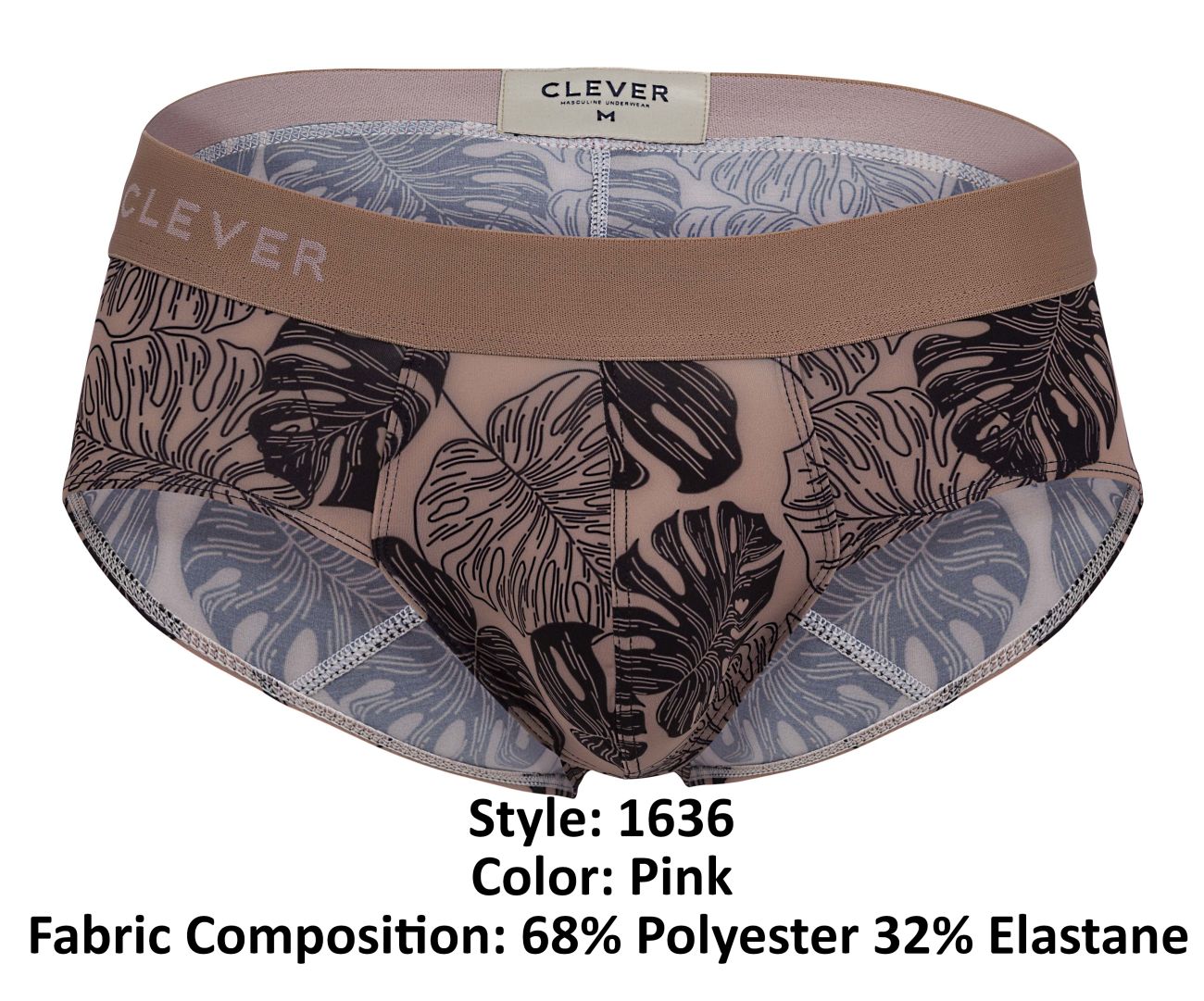 Clever 1636 Pacif Mens Print Briefs Pink