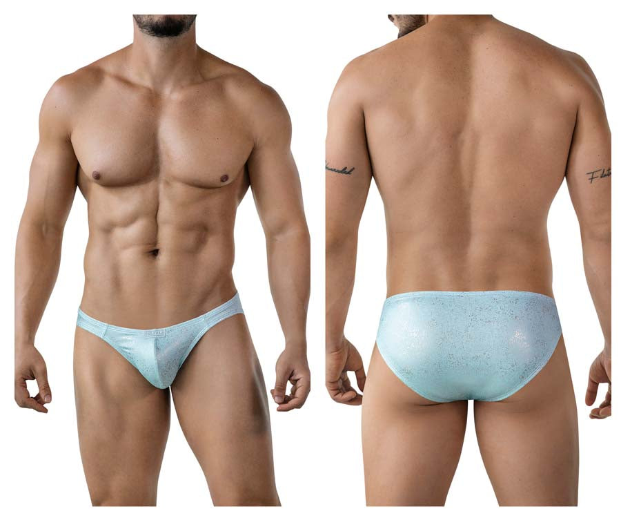 Clever 2039 Galaxy Mens Glitter Bikini Briefs Blue