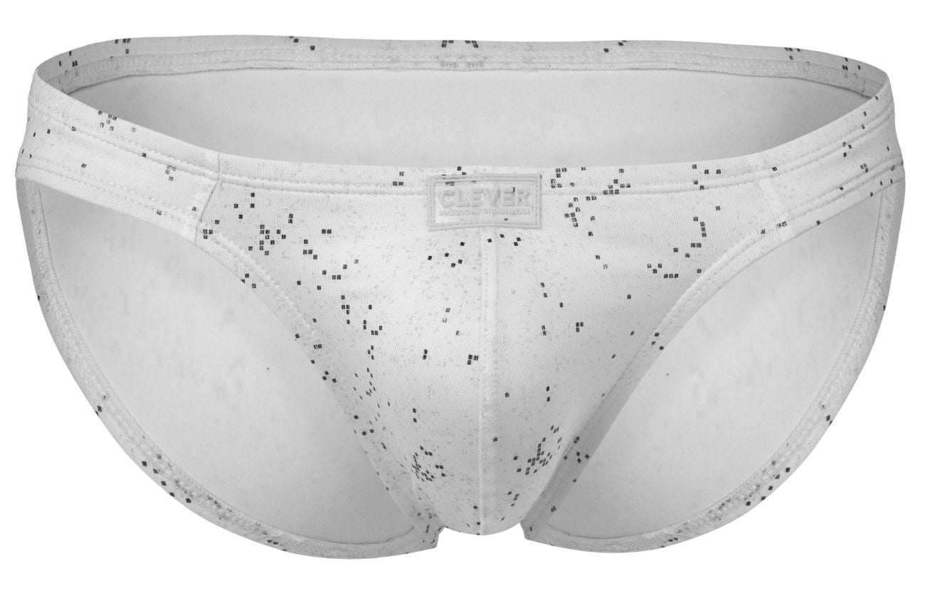Clever 2039 Galaxy Mens Glitter Bikini Briefs White