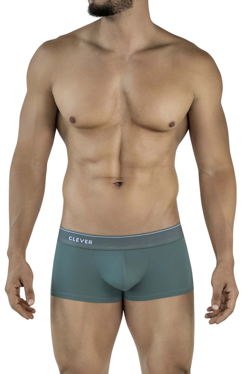 Clever 2042 Mendoza Mens Smooth Body Hugging Trunks Green