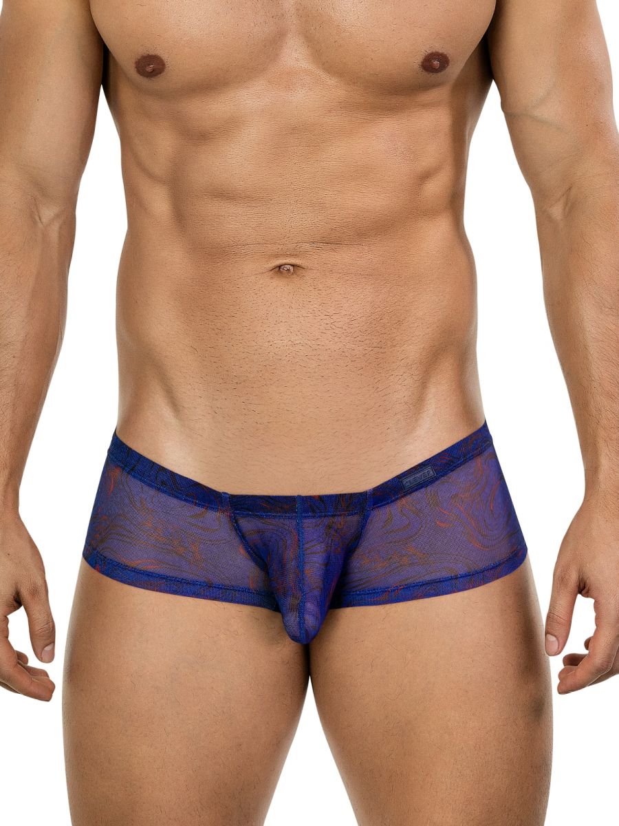 26033 Calipso Male Sheer Low Rise Trunks Blue