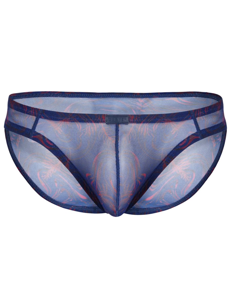 26035 Calipso Male Sheer Patterned Bikini Blue