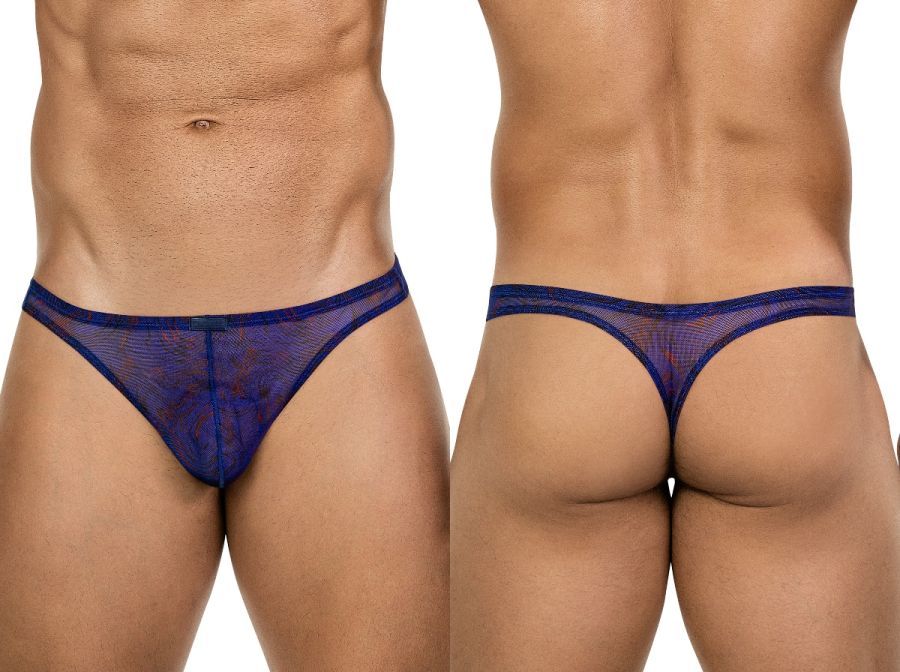 26037 Calipso Male Sheer Thongs for the Confident Man Blue