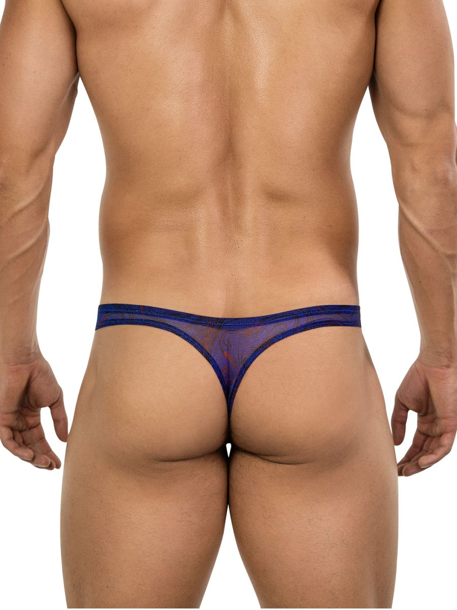 26037 Calipso Male Sheer Thongs for the Confident Man Blue