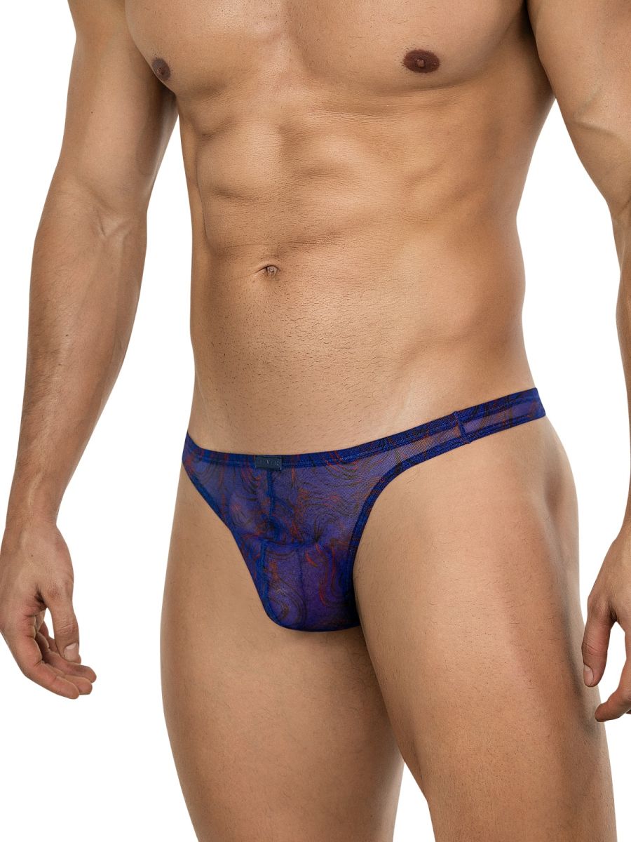 26037 Calipso Male Sheer Thongs for the Confident Man Blue