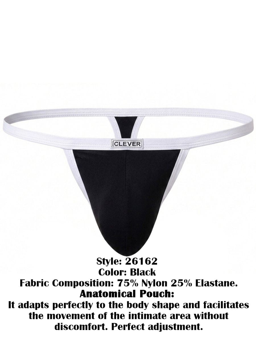 Clever 26162 Boreas Mens Maximum Confidence & Comfort Modern Thongs Black