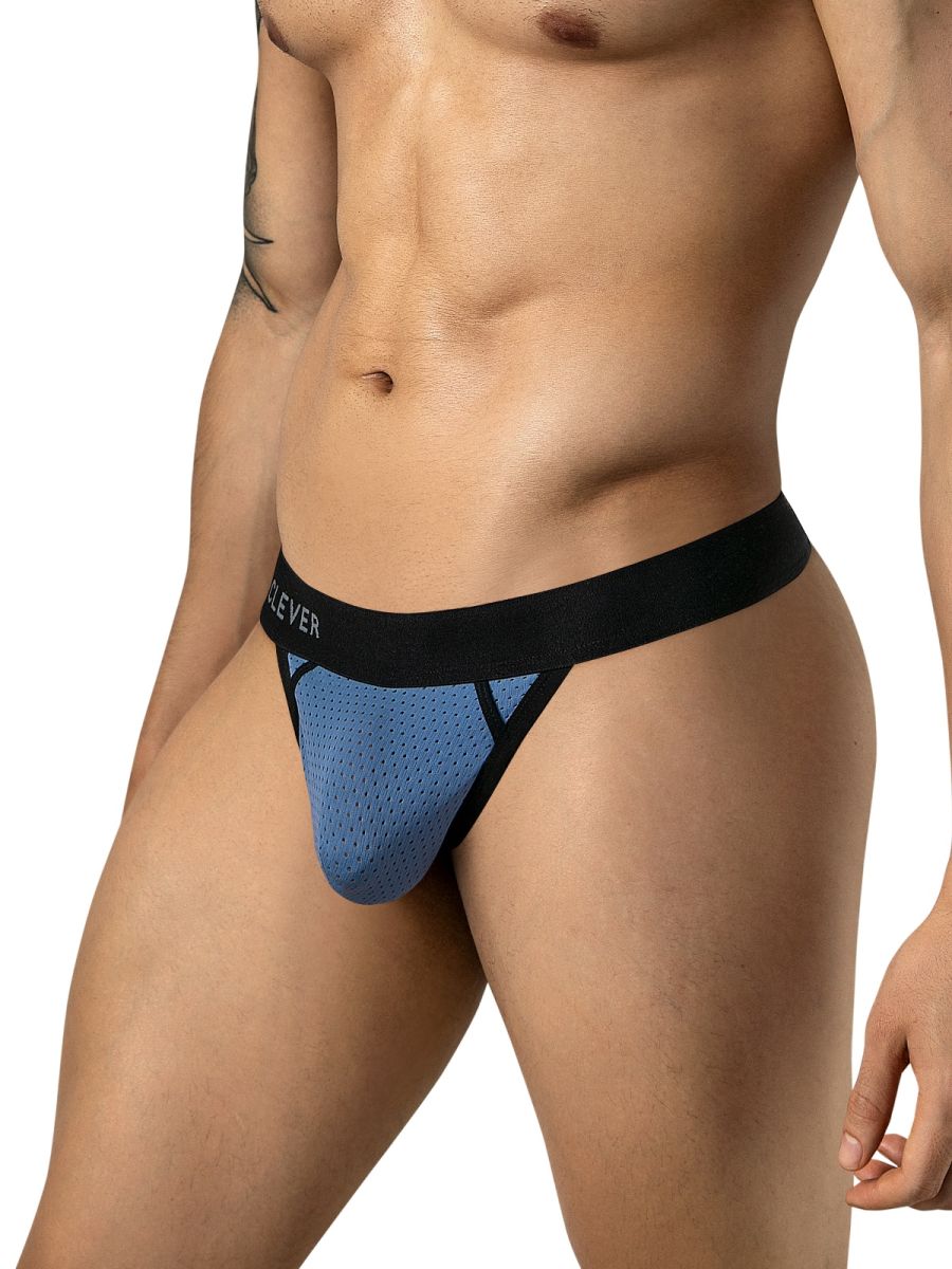 Clever 26191 Ulises Mens Kangaroo Pouch Internal Structured Thongs Steel Blue