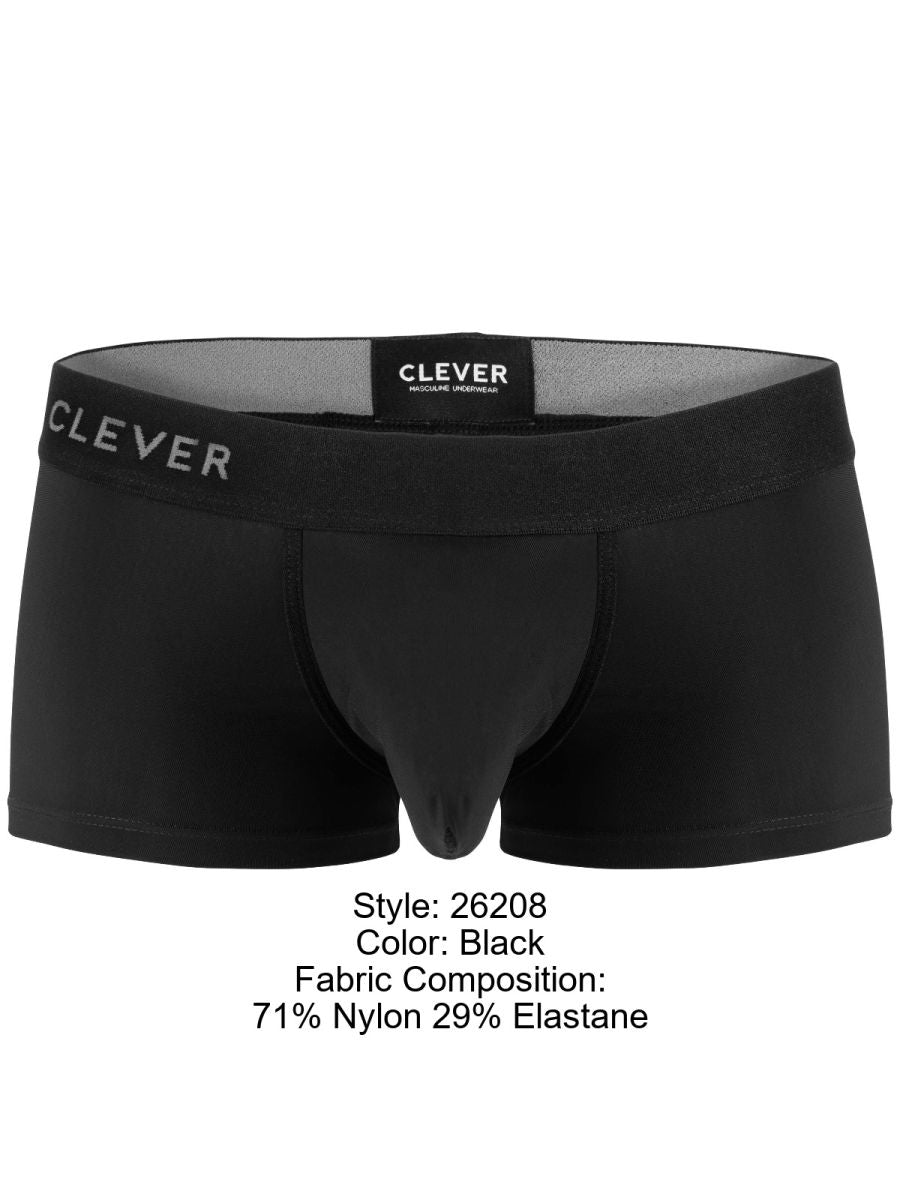 Clever 26208 Mompox Mens Sleek Body Defining Trunks Black