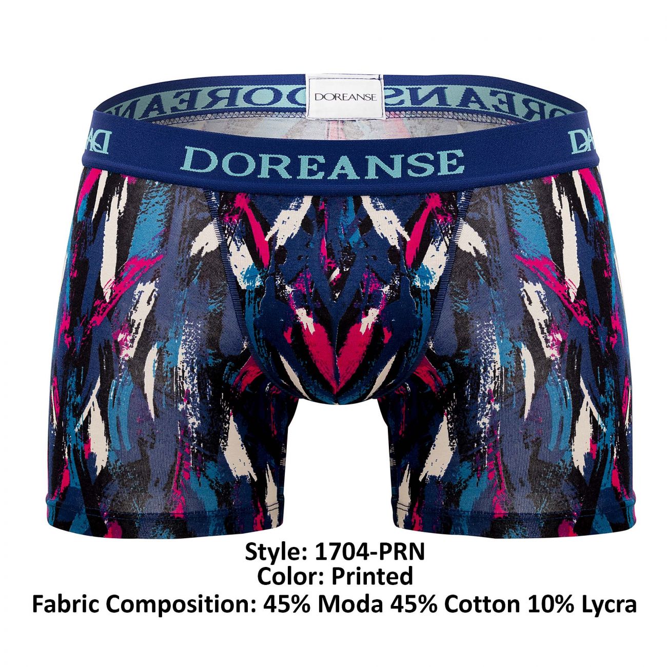 Doreanse 1704-PRN Neon Sport Mens Trunks Printed Blue