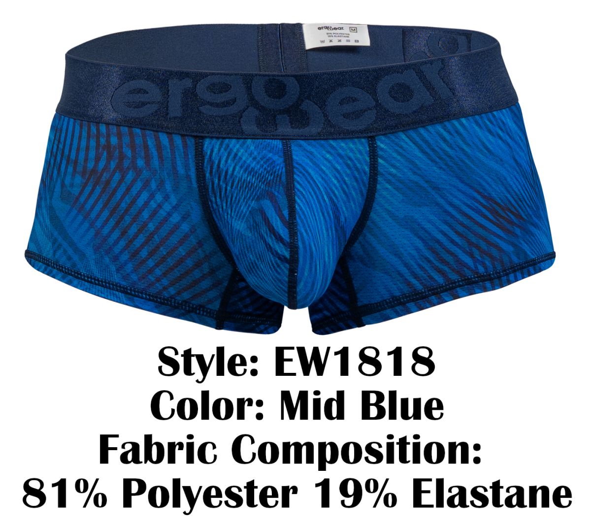 ErgoWear EW1818 MAX BOLD SE  Mens Hug Your Body Trunks Mid Blue