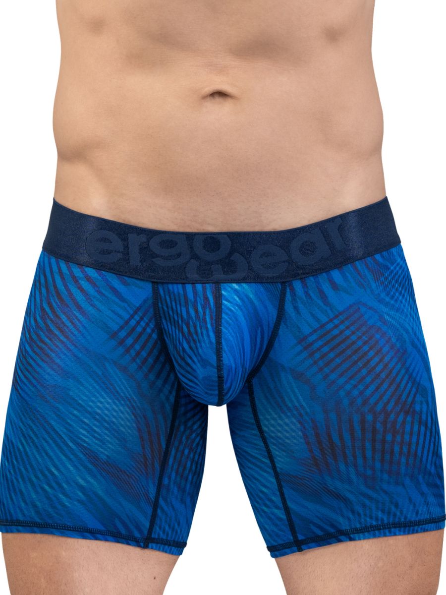 ErgoWear EW1819 MAX BOLD SE Mens Hug Your Body Long Boxer Briefs Mid Blue
