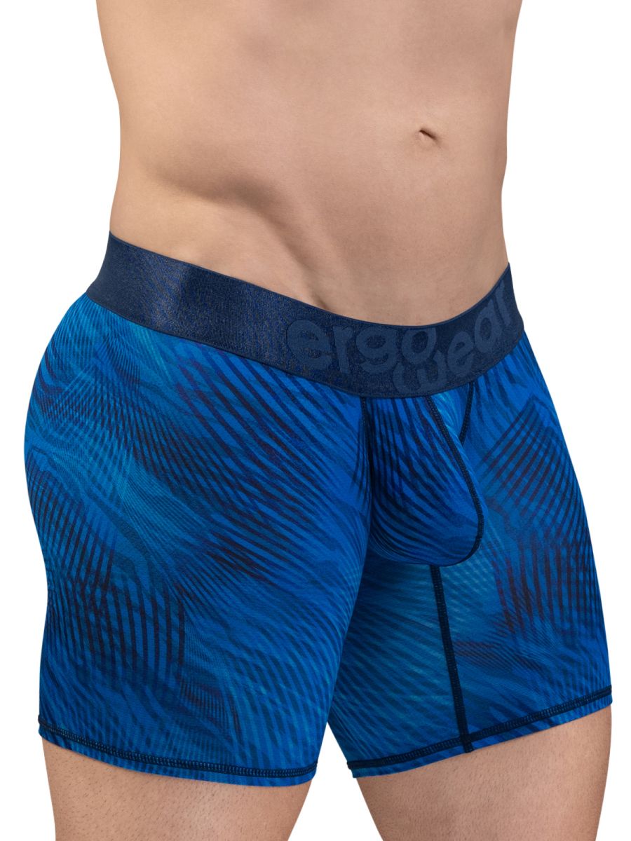 ErgoWear EW1819 MAX BOLD SE Mens Hug Your Body Long Boxer Briefs Mid Blue
