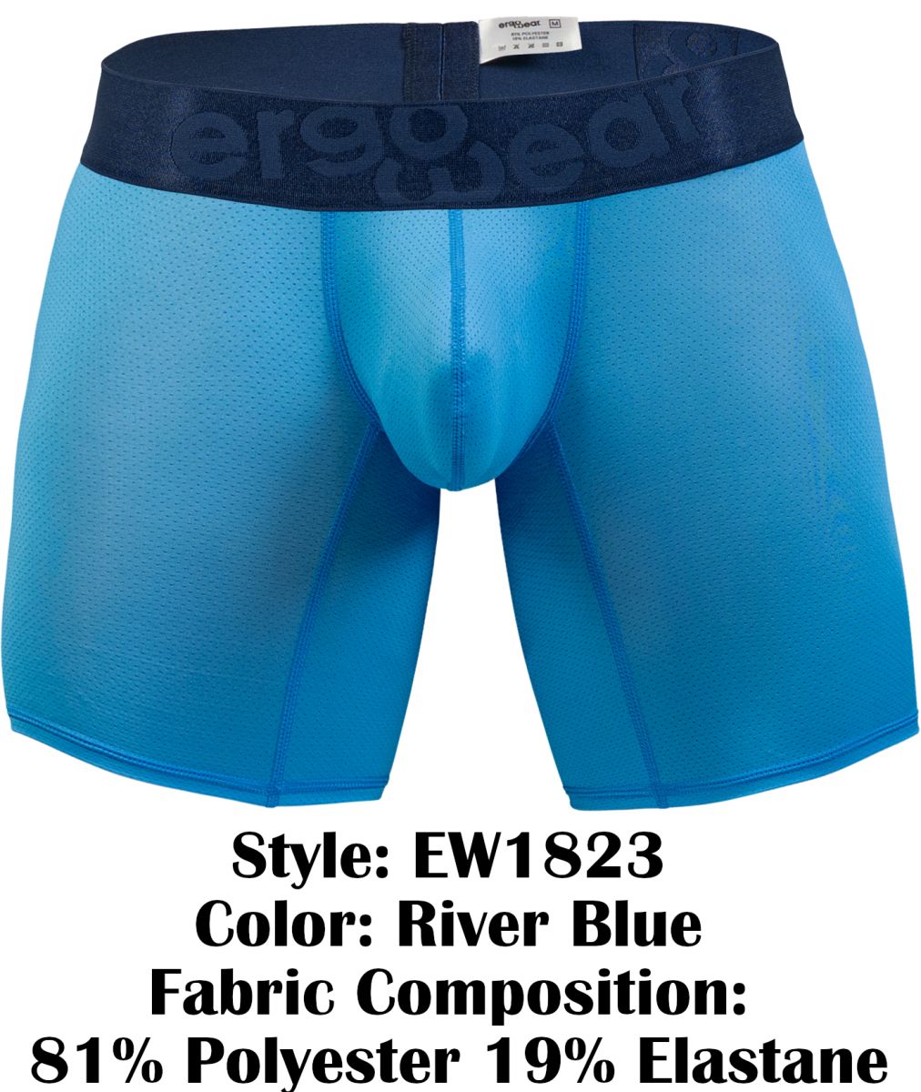 ErgoWear EW1823 MAX BOLD SE Mens Long Leg Boxer Briefs Blue