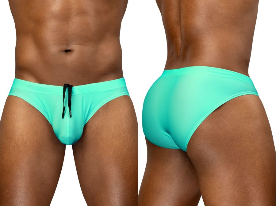 ErgoWear EW1837 Electric Mint 4-Way Male Stretch Swim Bikini Aqua