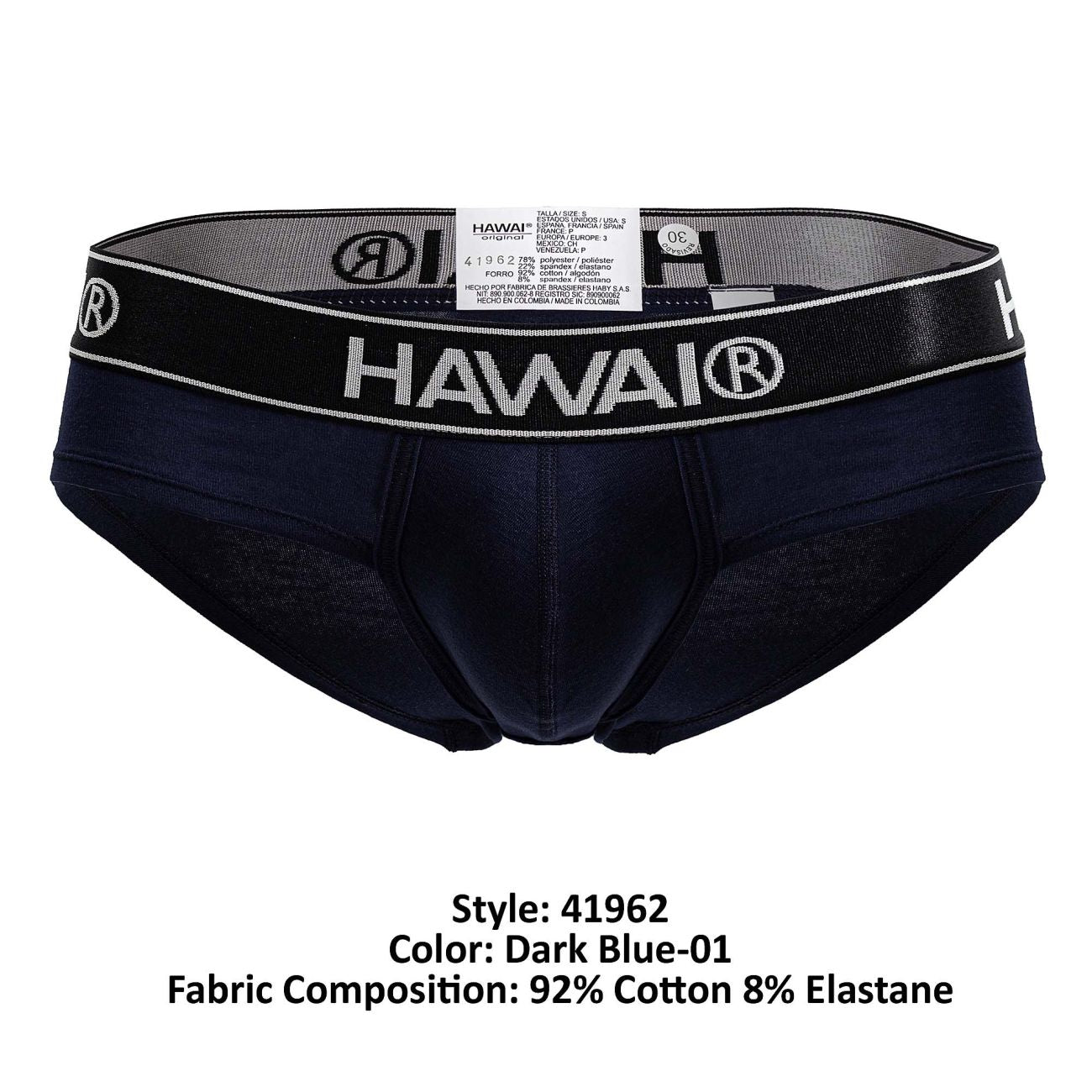HAWAIR 41962 Cotton Blend Male Comfortable Briefs Dark Blue