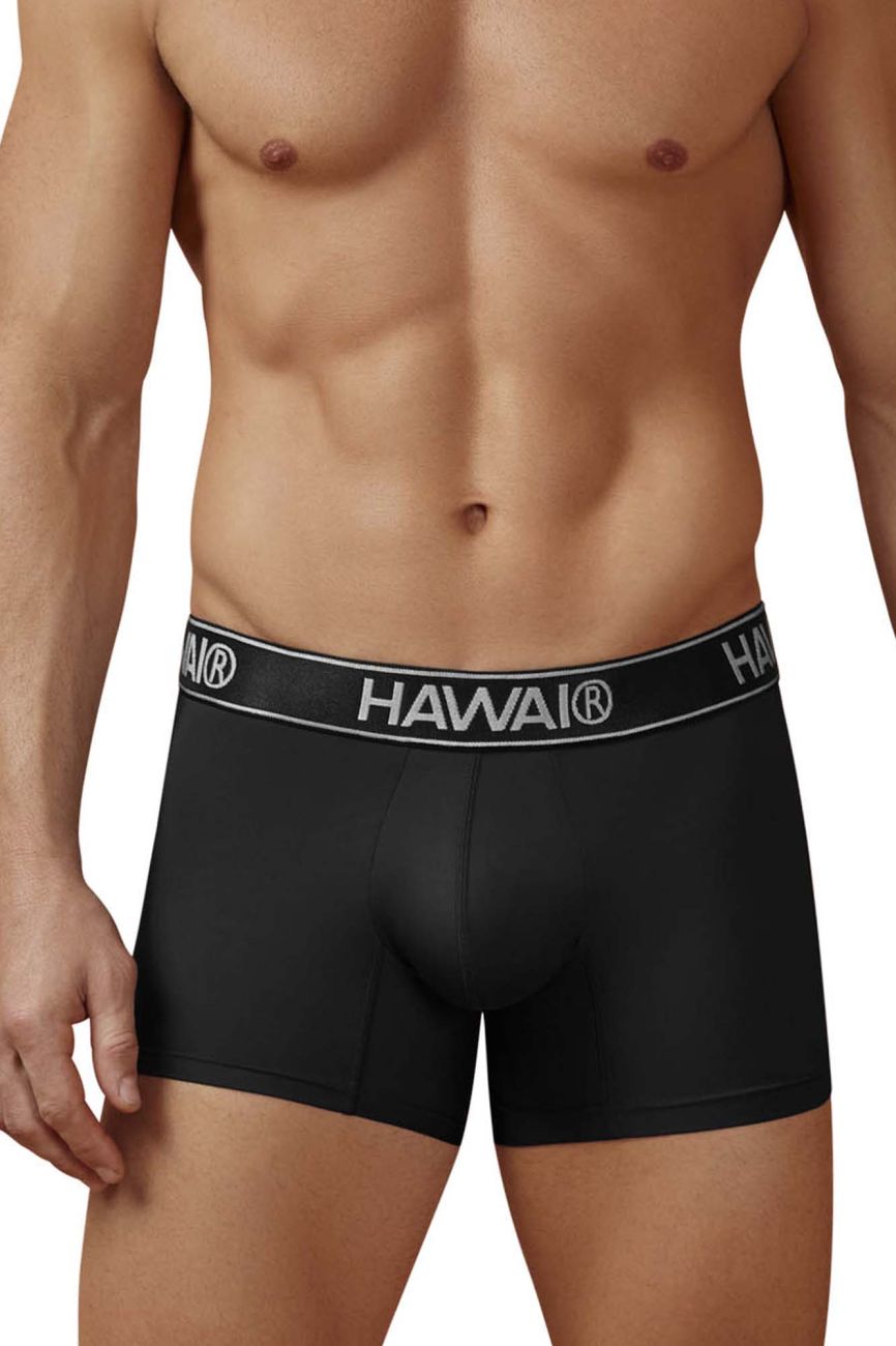 HAWAIR 41977 Microfiber Male Modern Fit Trunks Black