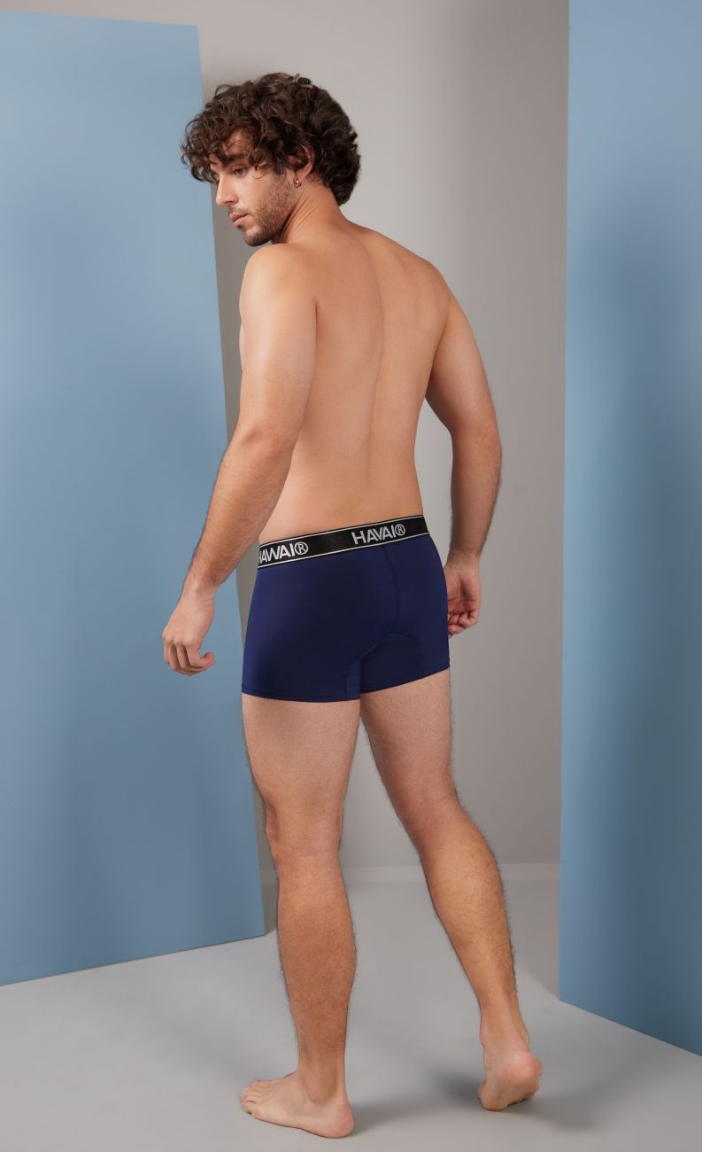 HAWAIR 41977 Microfiber Male Modern Fit Trunks Dark Blue