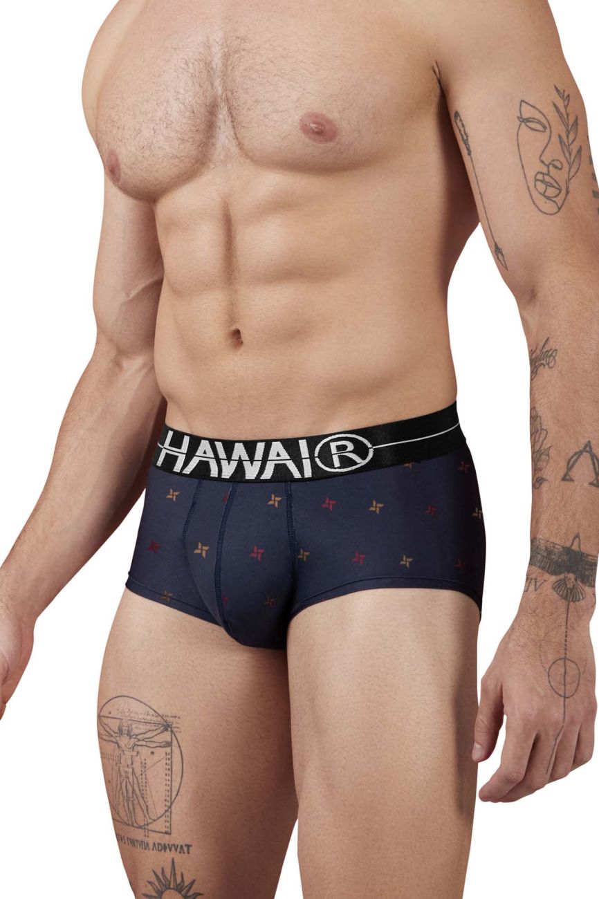 HAWAIR 42530 Printed Microfiber Briefs Dark Blue