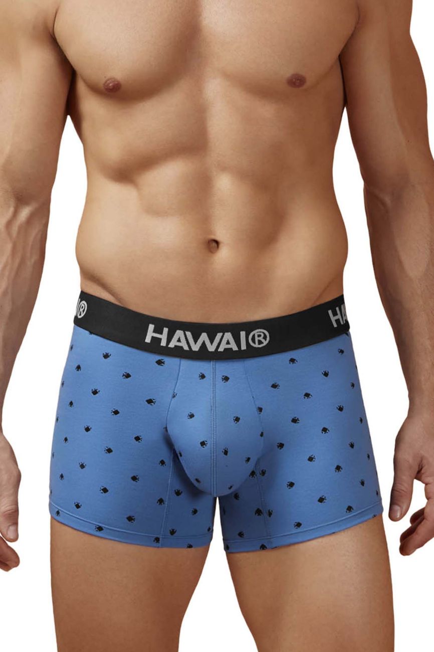 HAWAIR 42571 Cotton Blend Male Dily Wear Trunks Blue Quartz