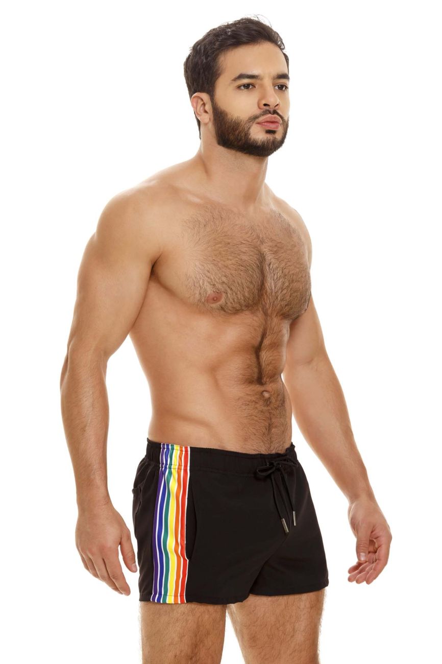 JOR 1806 Rainbow Swim Trunks Black