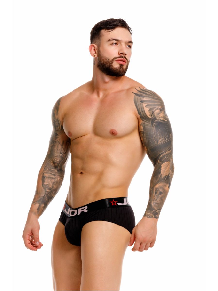 JOR 2331 Cronos Mens Sleek Body Hugging Briefs Black Plus Sizes
