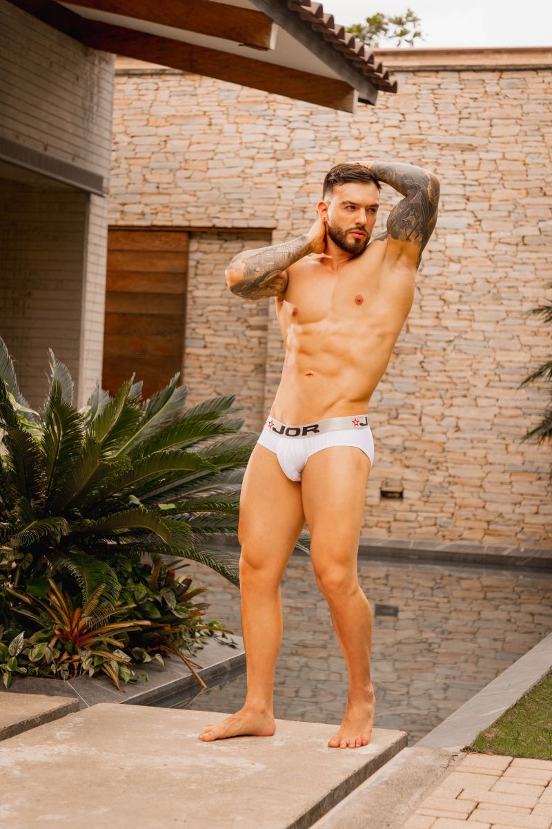 JOR 2331 Cronos Mens Sleek Body Hugging Briefs White Plus Sizes