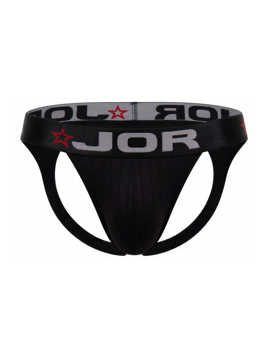 JOR 2332 Cronos Mens Athletic Look Jockstrap Black Plus Sizes