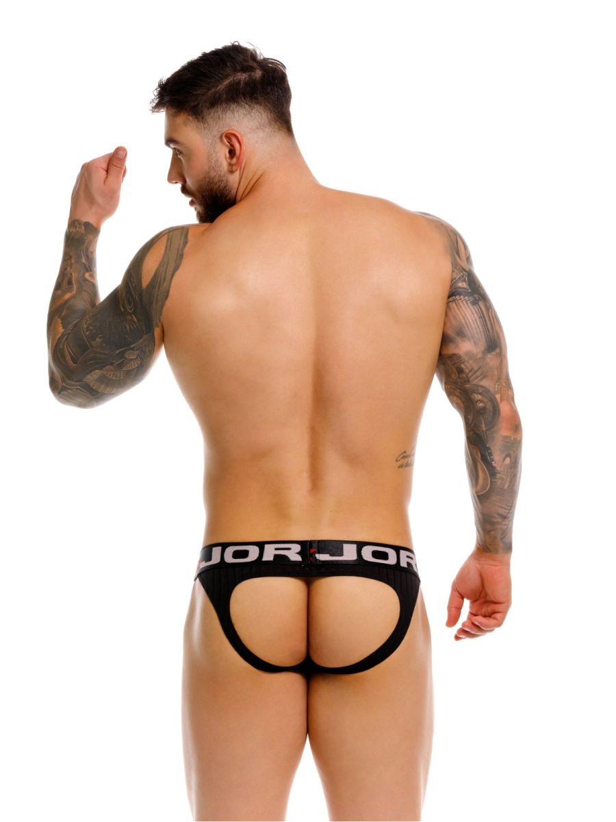 JOR 2332 Cronos Mens Athletic Look Jockstrap Black Plus Sizes