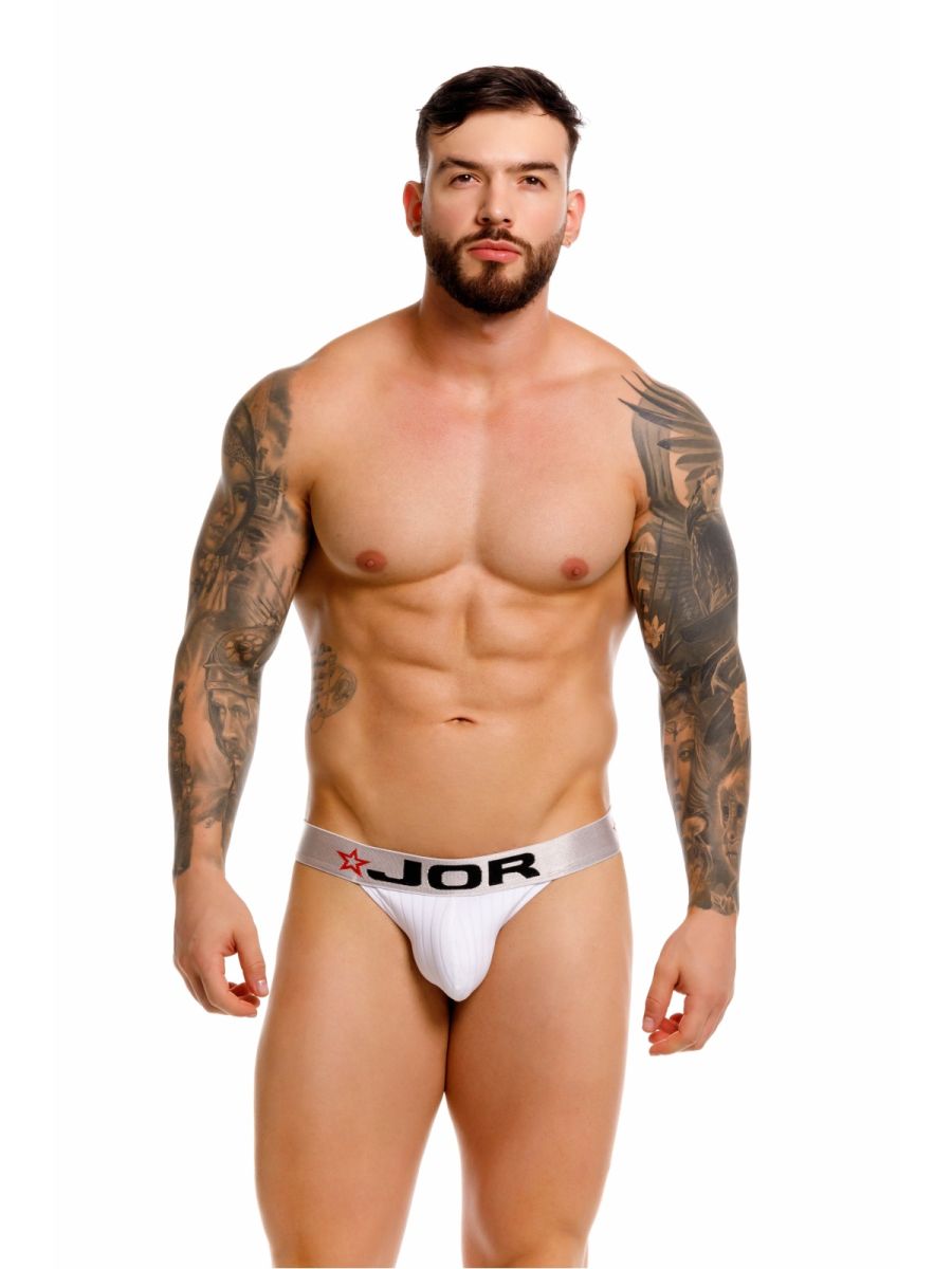 JOR 2332 Cronos Mens Athletic Look Jockstrap White Plus Sizes
