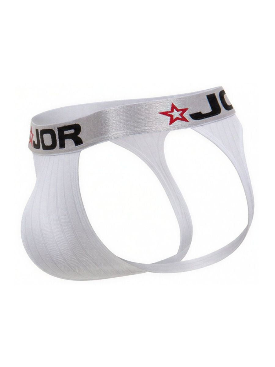 JOR 2332 Cronos Mens Athletic Look Jockstrap White Plus Sizes