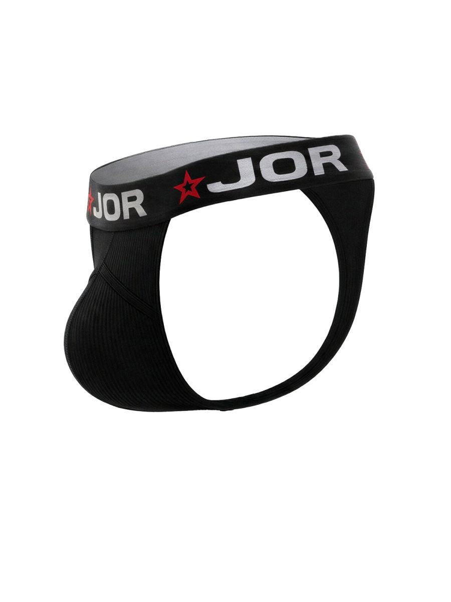 JOR 2333 Cronos Mens Sleek Modern Thongs Black Plus Sizes