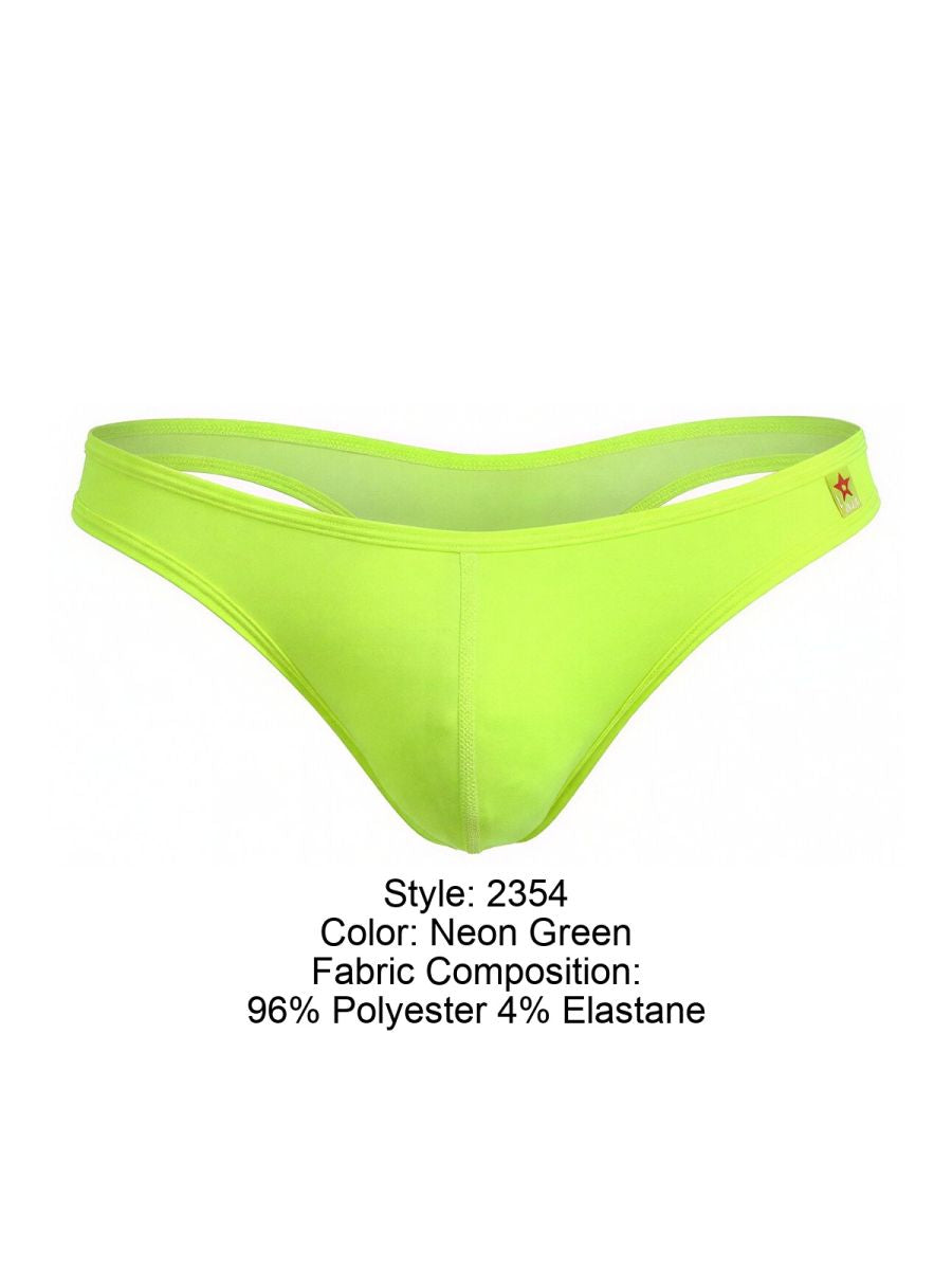 JOR 2354 Origin Mens Minimal Sleek Thongs Neon Green Plus Sizes