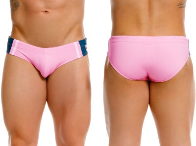 JOR 2384 Mens Neon Wind Swim Briefs with Support Pink Plus Sizes