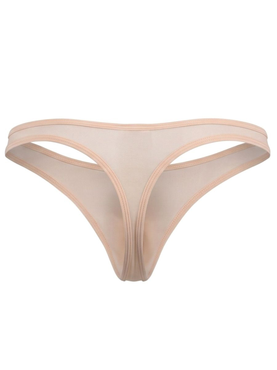 JOR 2456 Origin Mens Supportive Contoured Front Pouch Thongs Beige Plus Sizes