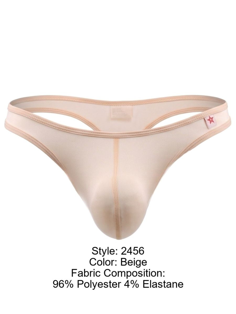JOR 2456 Origin Mens Supportive Contoured Front Pouch Thongs Beige Plus Sizes