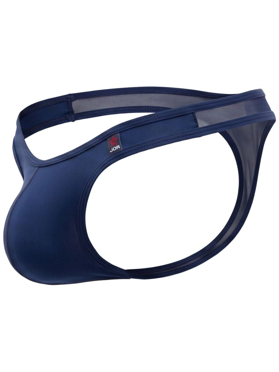 JOR 2456 Origin Mens Supportive Contoured Front Pouch Thongs Blue Plus Sizes