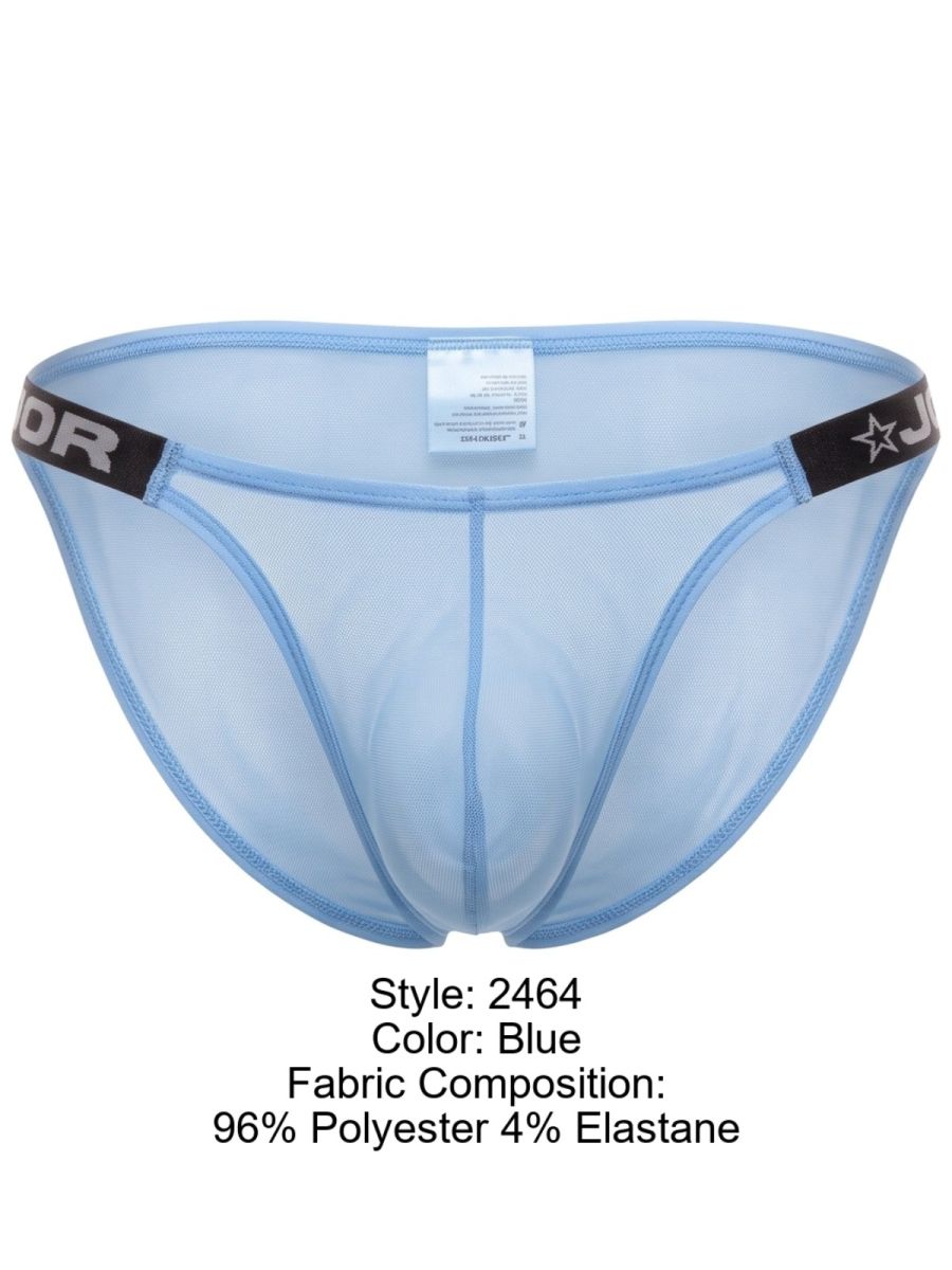 JOR 2464 Frost Mens Semi-sheer Mesh Ultra Sleek Briefs Blue Plus Sizes