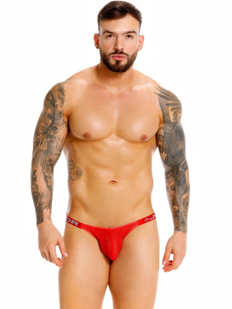 JOR 2464 Frost Mens Semi-sheer Mesh Ultra Sleek Briefs Red Plus Sizes