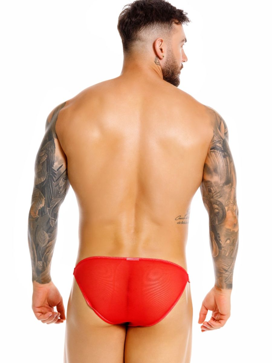 JOR 2464 Frost Mens Semi-sheer Mesh Ultra Sleek Briefs Red Plus Sizes