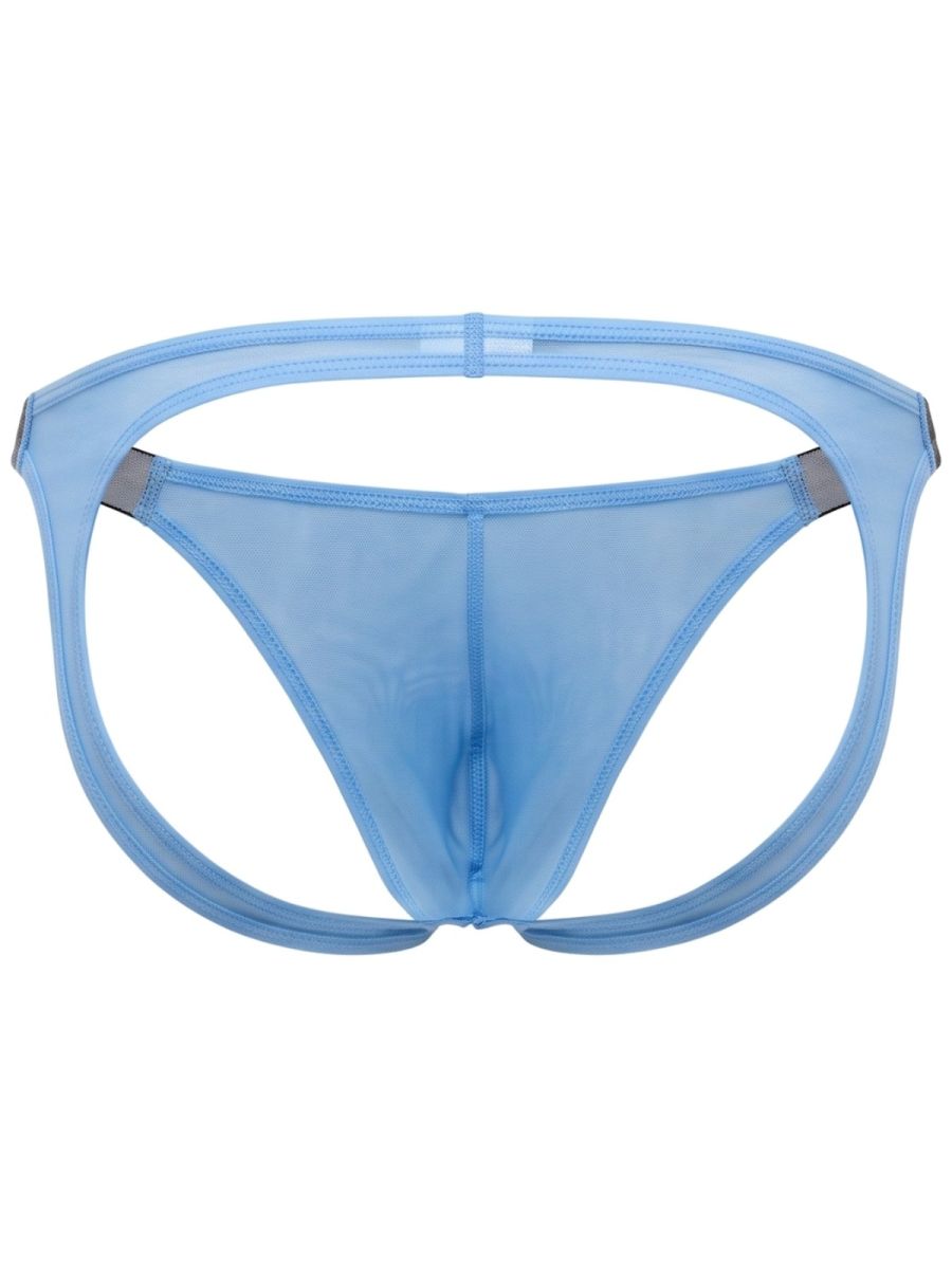 JOR 2465 Frost Mens Semi-sheer Mesh Seductive Style Jockstrap Blue Plus Sizes