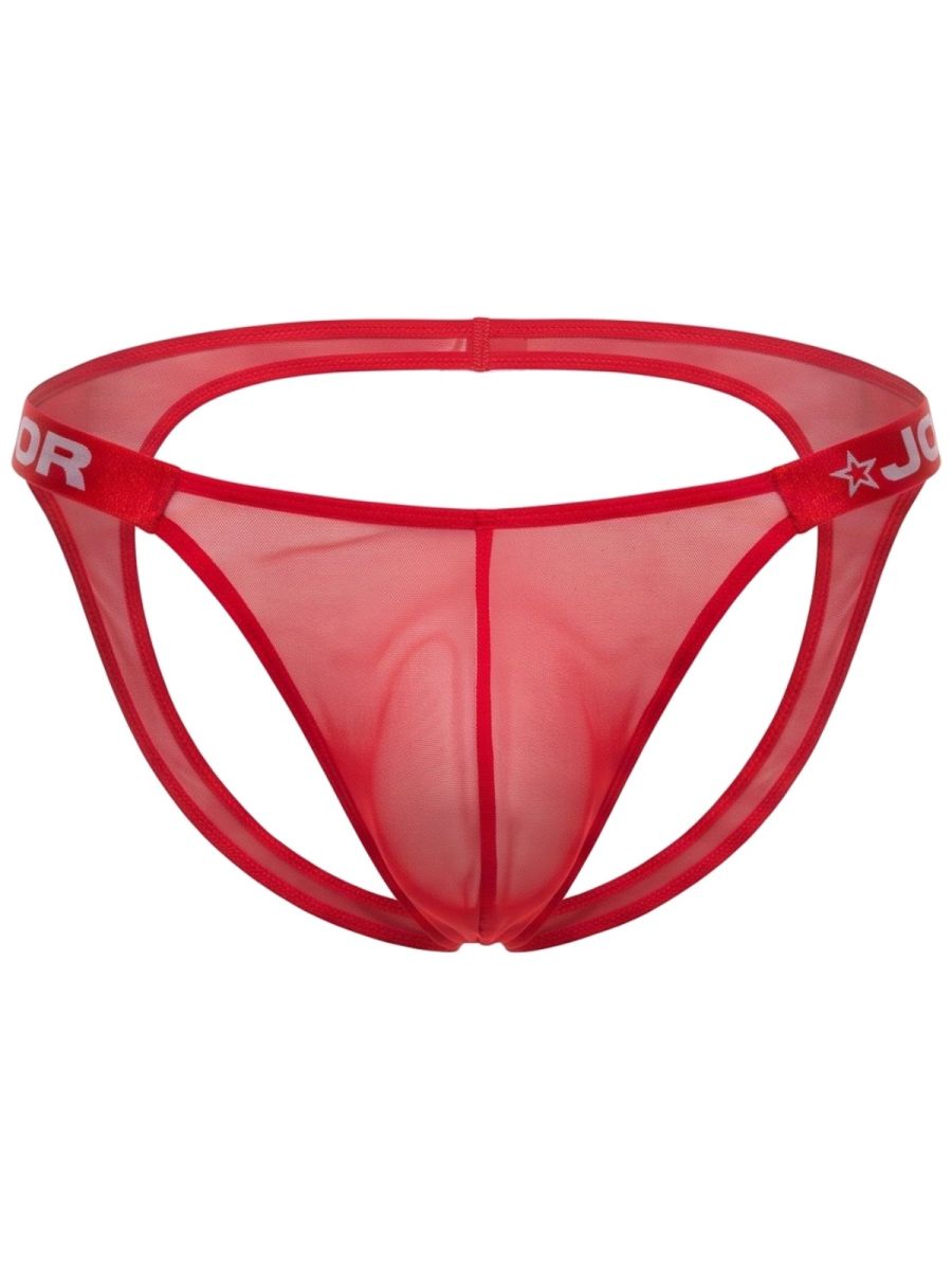 JOR 2465 Frost Mens Semi-sheer Mesh Seductive Style Jockstrap Red