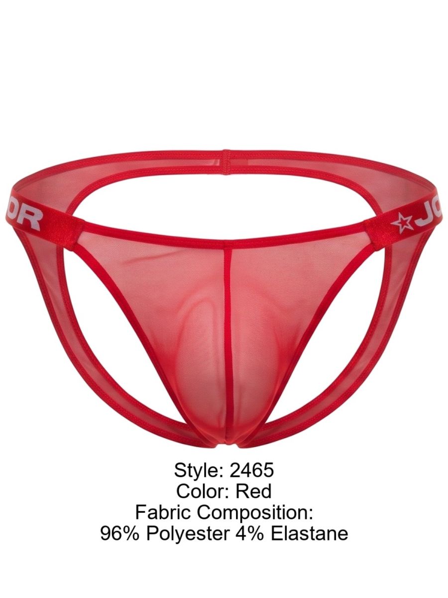 JOR 2465 Frost Mens Semi-sheer Mesh Seductive Style Jockstrap Red