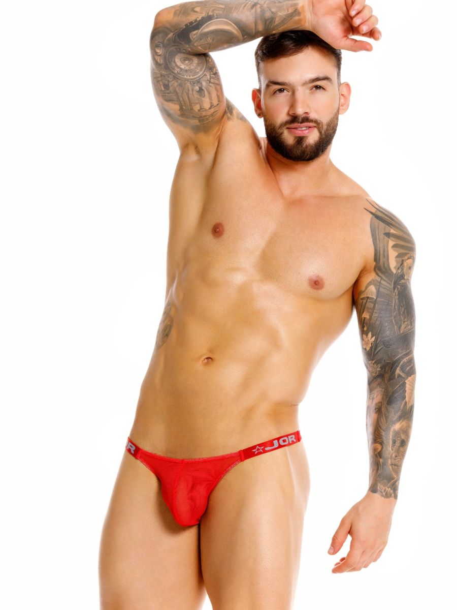 JOR 2465 Frost Mens Semi-sheer Mesh Seductive Style Jockstrap Red