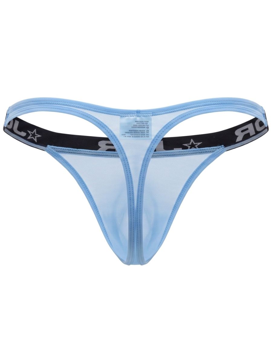 JOR 2466 Frost Mens Semi-sheer Mesh, Bold & Sleek Thongs Blue Plus Sizes